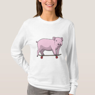 T-shirt Pig as skater avec skate