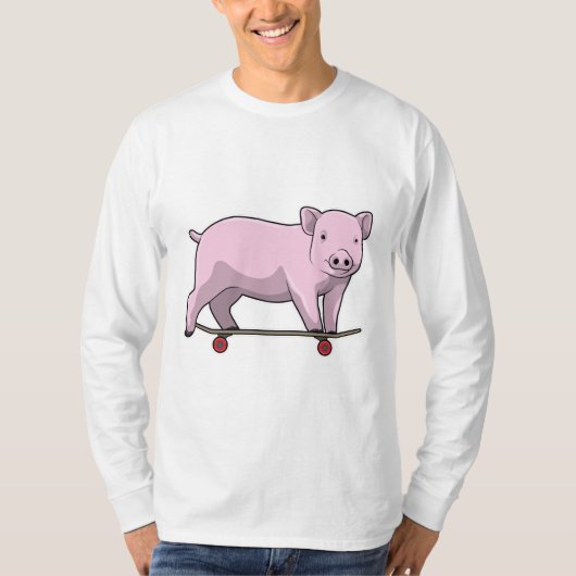 T-shirt Pig as skater avec skate (Devant)