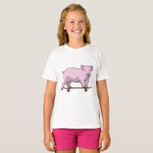 T-shirt Pig as skater avec skate (Devant entier)