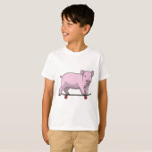 T-shirt Pig as skater avec skate (Devant entier)