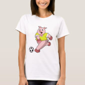 T-shirt Pig as Soccer player with Soccer (Devant)