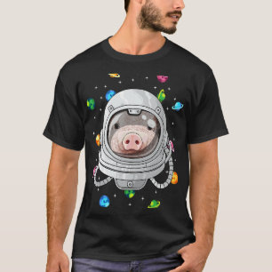 T-shirt Pig Astronaut Ferme Animal Deep In Space Cosmic Un