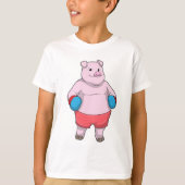 T-shirt Pig at Boxing with Boxing gloves (Devant)