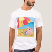 T-shirt Pig At The Beach Mens (Devant)