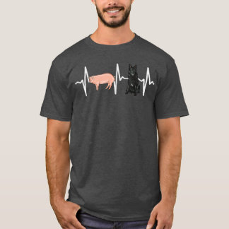 T-shirt Pig Belge Sheepdog Heartbeat Amoureux des chiens