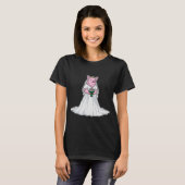 T-shirt Pig Bride Bunch of Flowers Wedding (Devant entier)