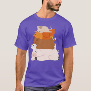 T-shirt Pig Chien Poulet Souris Pile Drôle