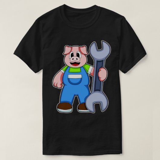 T-shirt Pig comme artisan avec clé (Design devant)