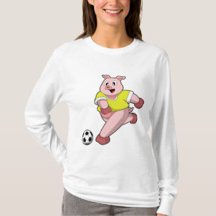 T-shirt Pig comme joueur de football avec Soccer