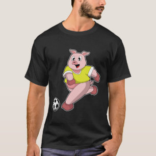 T-shirt Pig comme joueur de football avec Soccer