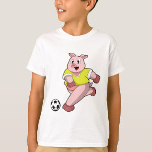 T-shirt Pig comme joueur de football avec Soccer