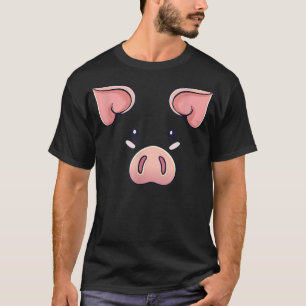 T-shirt Pig Face Costume Funny Piggy Halloween
