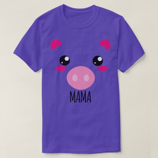 T-shirt Pig Face Kawaii Halloween Costume For Mama Funny P (Design devant)