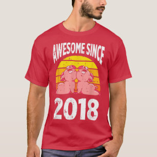 T-shirt Pig Farm Lover Awesome Since 2018 4th Birthday 4 Y