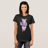 T-shirt Pig Fitness Dumbbell (Devant entier)