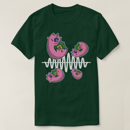 T-shirt Pig Fly Around Frequency Waves Ham Radio Operator (Design devant)
