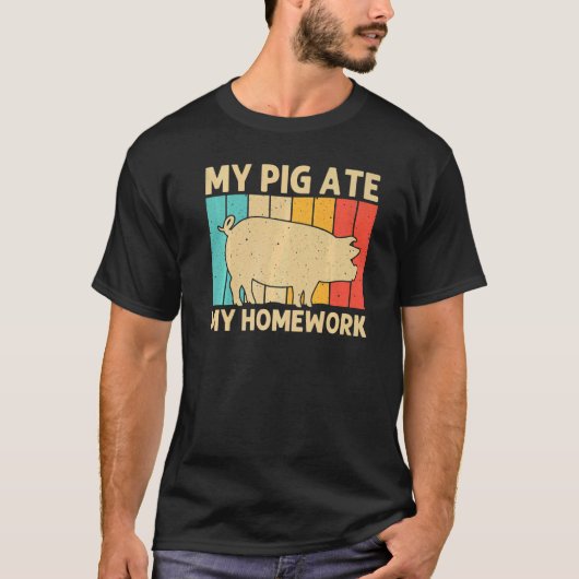 T-shirt Pig For Kids Boys Bacon Animal Swine Farmer Pigs (Devant)
