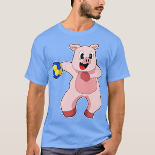 T-shirt Pig Handball player Handball