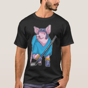 T-shirt Pig Hockey sur glace bâton de hockey sur glace