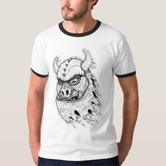 T-shirt Pig Invader Attack (Devant)