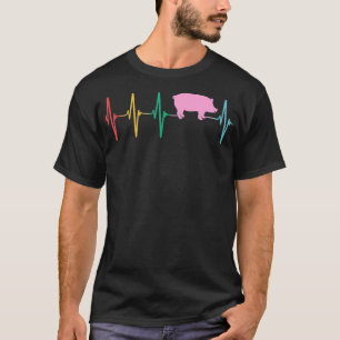 T-shirt Pig Lover Heartbeat EKG For Girl or Boy Who Loves