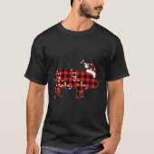 T-shirt Pig Noël Rouge Buffle de Plaid Pajamas Fermier Coc (Devant)