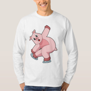 T-shirt Pig Patinage sur glace Patins sur glace