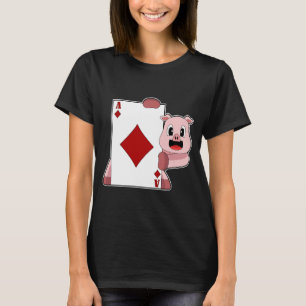 T-shirt Pig Poker Poker cartes jeu de carte