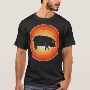 T-shirt Pig Retro Style Vintage 60s les années 70 Cadeaux