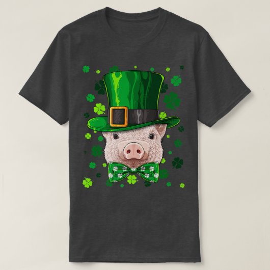 T-shirt Pig St Patrick Day Animal Leprechaun Hat Shamrock (Design devant)