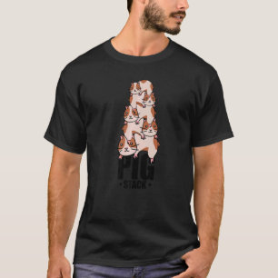 T-shirt Pig Stack Graphic Guinée Propriétaire de cochon An