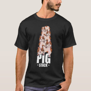 T-shirt Pig Stack Graphic Guinée Propriétaire de cochon An