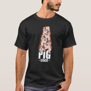 T-shirt Pig Stack Graphic Guinée Propriétaire de cochon An