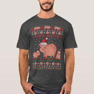 T-shirt Pig Ugly Christmas Happy Holiday Funny Farm Animal