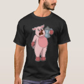 T-shirt Pig with coffee pot (Devant)