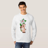 T-shirt Pig with Flower Lily (Devant entier)