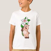 T-shirt Pig with Flower Lily (Devant)