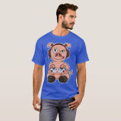 T-shirt Pig With Gaming Controller I Funny Gaming I Gamer  (Devant entier)