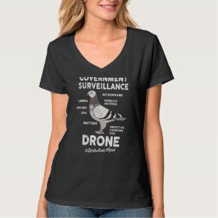 T-shirt Pigeon Anatomie Gouvernement Surveillance Drone Fl