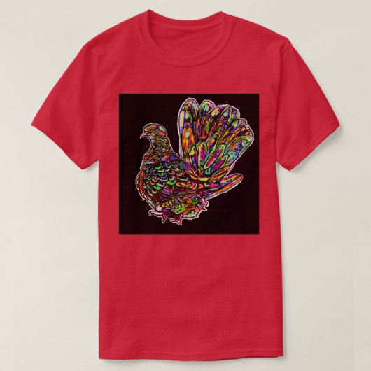 T-shirt Pigeon arc-en-ciel (Design devant)