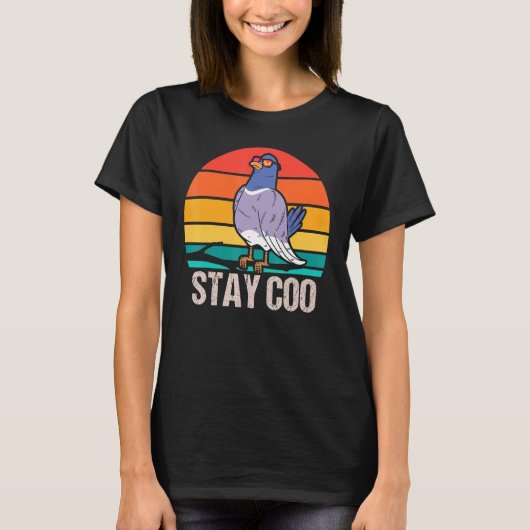 T-shirt Pigeon Avec Café Sty Coo Pour De Pigeon (Devant)