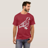 T-shirt Pigeon Bird Badge Patline Art Icon Outline (Devant entier)