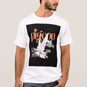 T-shirt Pigeon Blanc Élégant