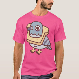 T-shirt Pigeon Cute Avec Collier De Pain Drôle 1