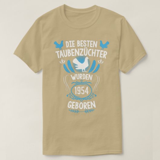 T-shirt Pigeon fancier 67e anniversaire Né en 1954 pigeons (Design devant)