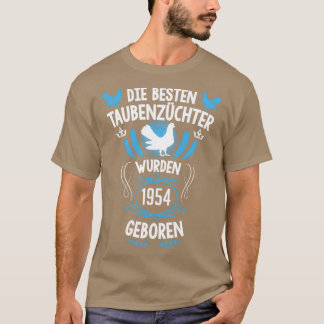 T-shirt Pigeon fancier 67e anniversaire Né en 1954 pigeons