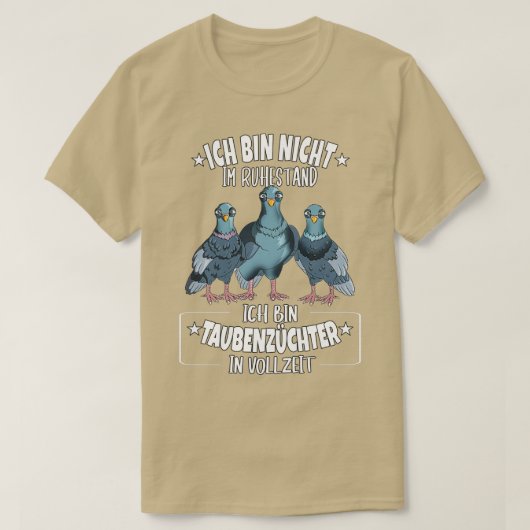 T-shirt Pigeon fancier à temps plein profession pi (Design devant)