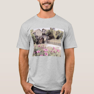 T-shirt Pigeon Forge Old Mill aquarelle avec fleurs