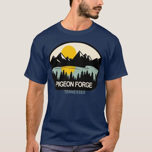 T-shirt Pigeon Forge Tennessee Mountain Lake Sunrise Sun (Devant)