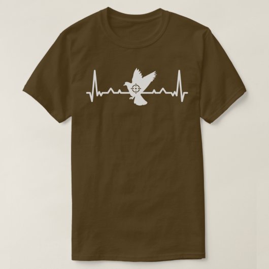 T-shirt Pigeon Heartbeat Chasse Cadeau (Design devant)